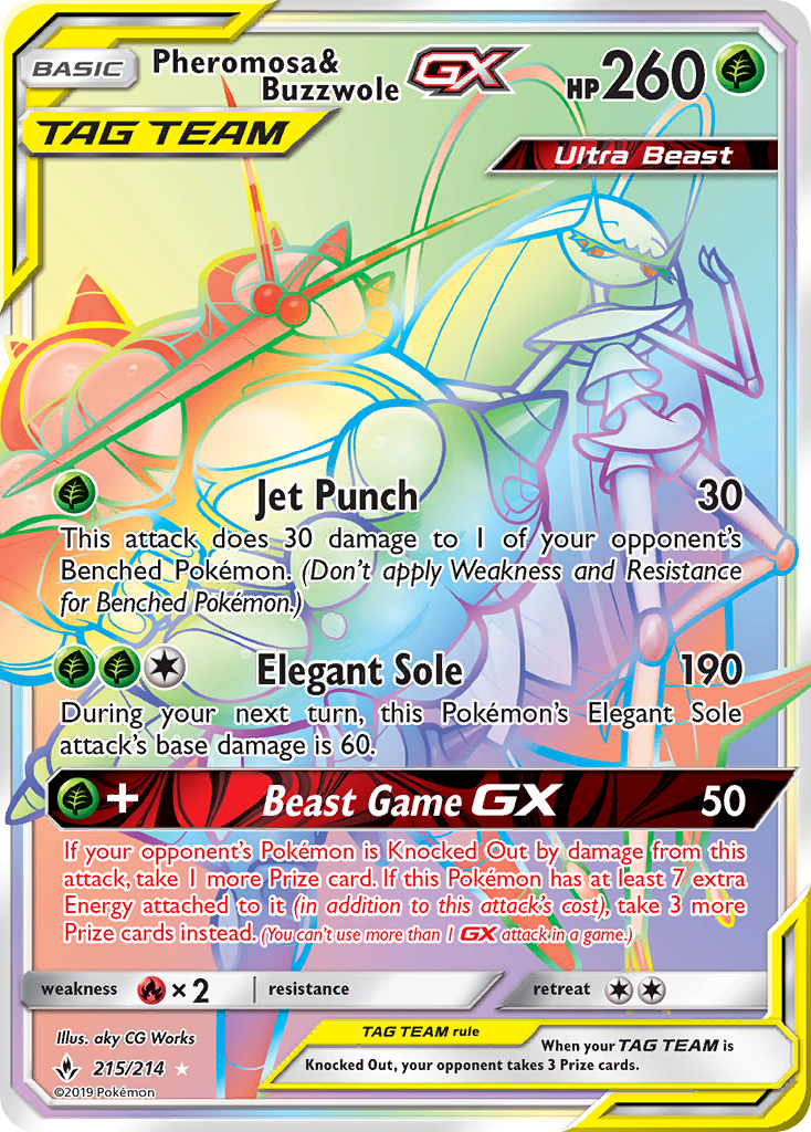 Pheromosa & Buzzwole GX (215/214) [Sun & Moon: Unbroken Bonds] | Event Horizon Hobbies CA