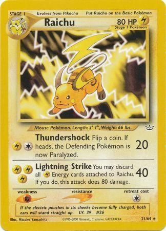 Raichu (21/64) [Neo Revelation Unlimited] | Event Horizon Hobbies CA