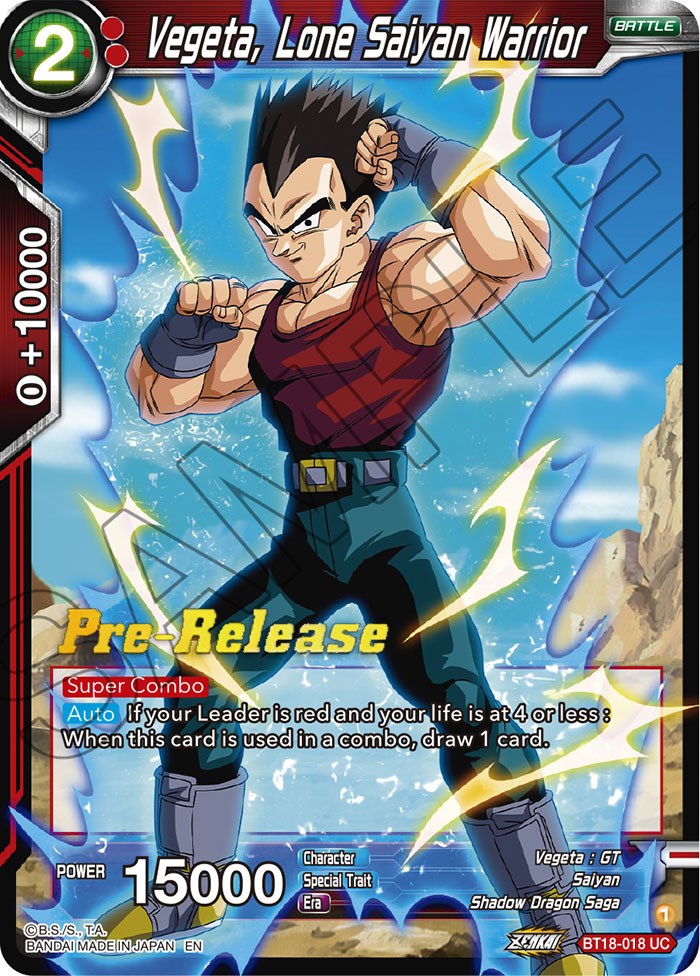 Vegeta, Lone Saiyan Warrior (BT18-018) [Dawn of the Z-Legends Prerelease Promos] | Event Horizon Hobbies CA