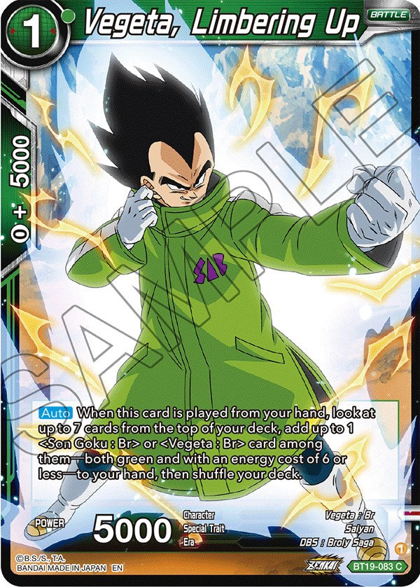 Vegeta, Limbering Up (BT19-083) [Fighter's Ambition] | Event Horizon Hobbies CA