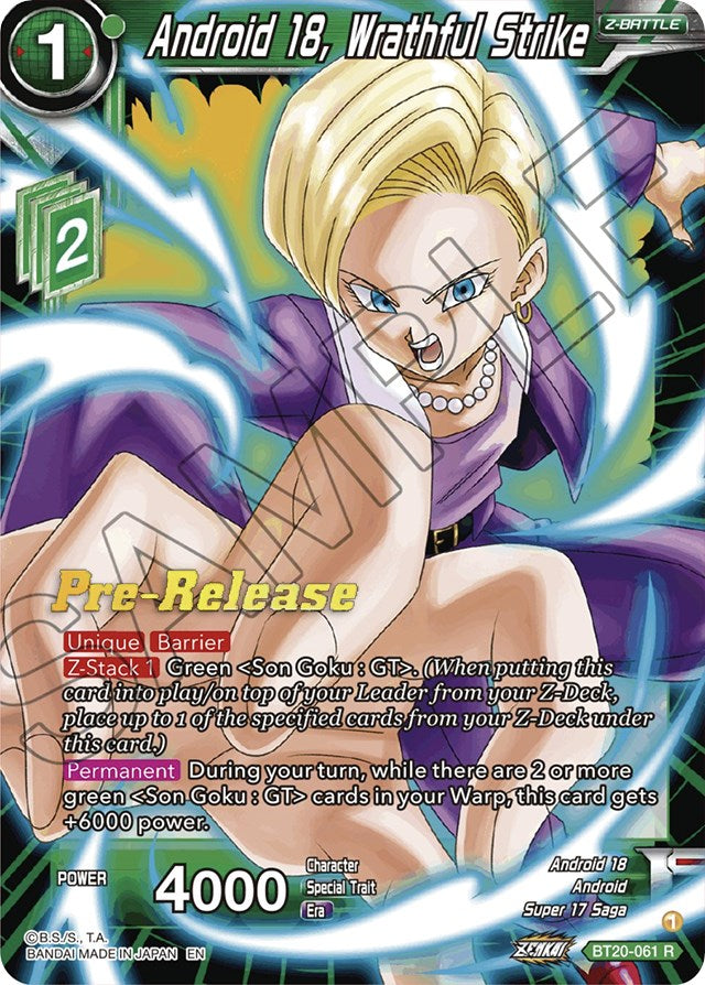 Android 18, Wrathful Strike (BT20-061) [Power Absorbed Prerelease Promos] | Event Horizon Hobbies CA