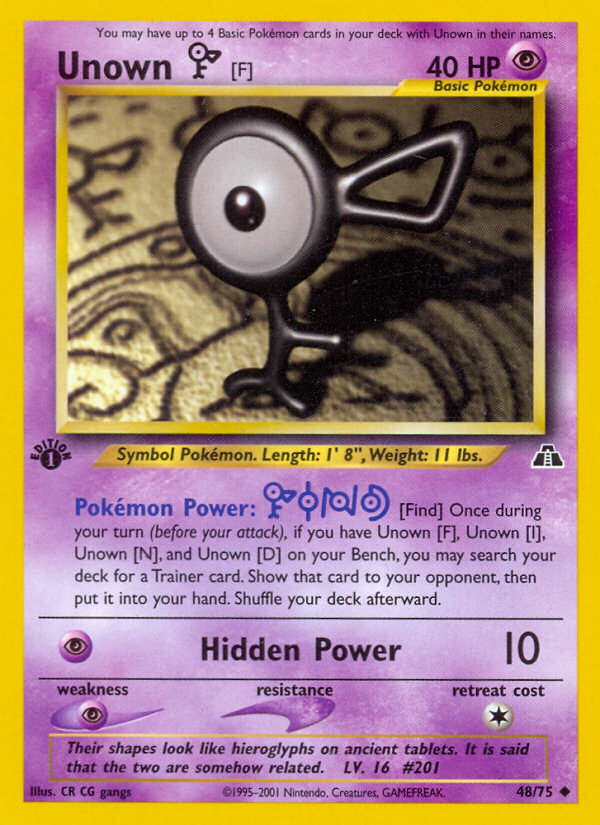 Unown [F] (48/75) [Neo Discovery 1st Edition] | Event Horizon Hobbies CA