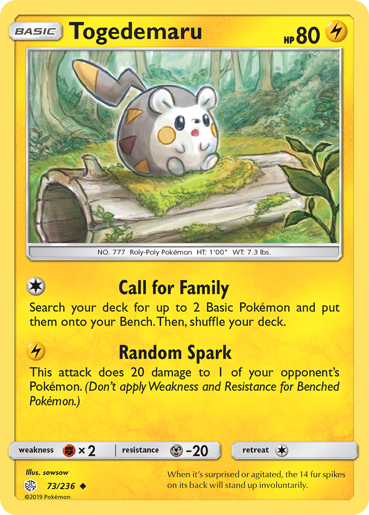 Togedemaru (73/236) [Sun & Moon: Cosmic Eclipse] | Event Horizon Hobbies CA