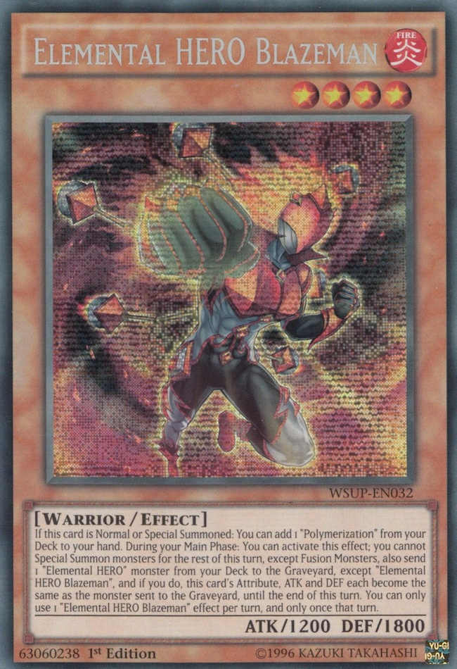 Elemental HERO Blazeman [WSUP-EN032] Secret Rare | Event Horizon Hobbies CA