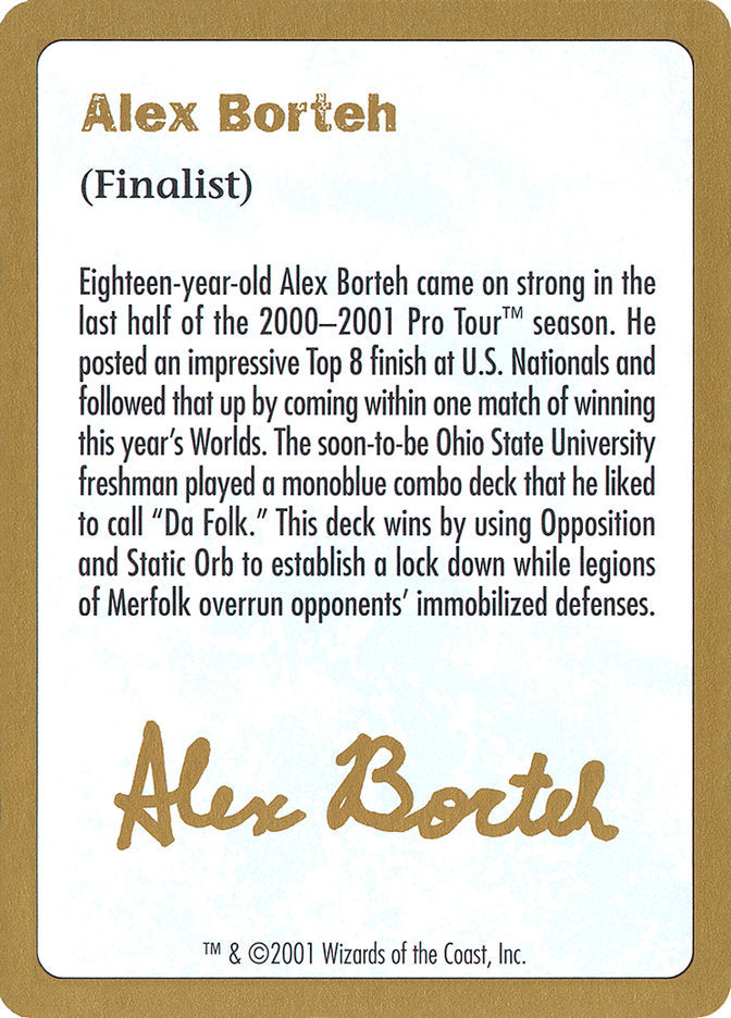 Alex Borteh Bio [World Championship Decks 2001] | Event Horizon Hobbies CA