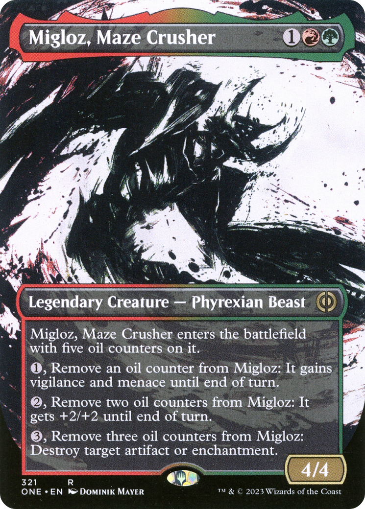 Migloz, Maze Crusher (Borderless Ichor) [Phyrexia: All Will Be One] | Event Horizon Hobbies CA