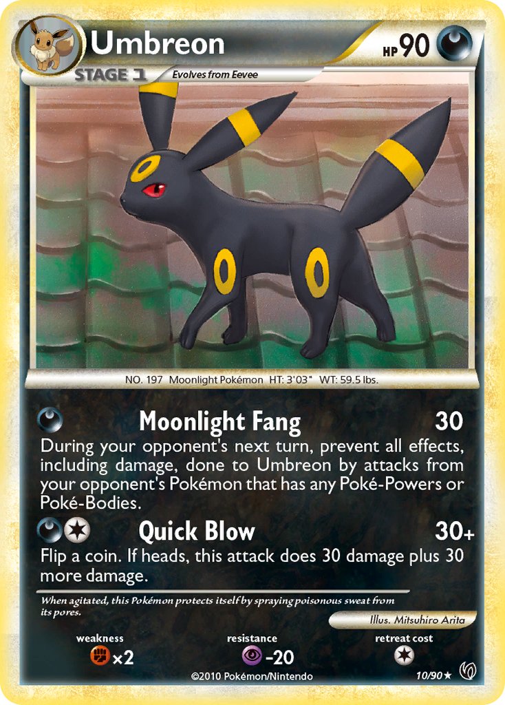 Umbreon (10/90) (Cracked Ice Holo) (Theme Deck Exclusive) [HeartGold & SoulSilver: Undaunted] | Event Horizon Hobbies CA