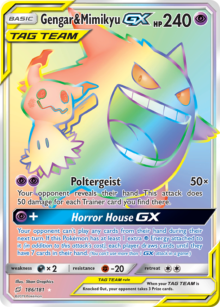 Gengar & Mimikyu GX (186/181) [Sun & Moon: Team Up] | Event Horizon Hobbies CA