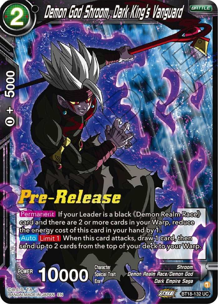 Demon God Shroom, Dark King's Vanguard (BT18-132) [Dawn of the Z-Legends Prerelease Promos] | Event Horizon Hobbies CA