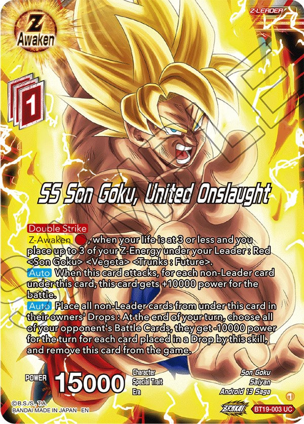 SS Son Goku, United Onslaught (BT19-003) [Fighter's Ambition] | Event Horizon Hobbies CA