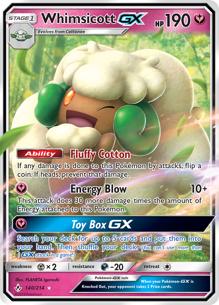 Whimsicott GX (140/214) [Sun & Moon: Unbroken Bonds] | Event Horizon Hobbies CA