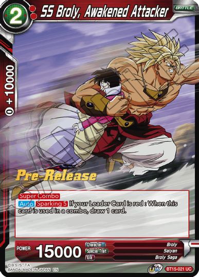 SS Broly, Awakened Attacker (BT15-021) [Saiyan Showdown Prerelease Promos] | Event Horizon Hobbies CA