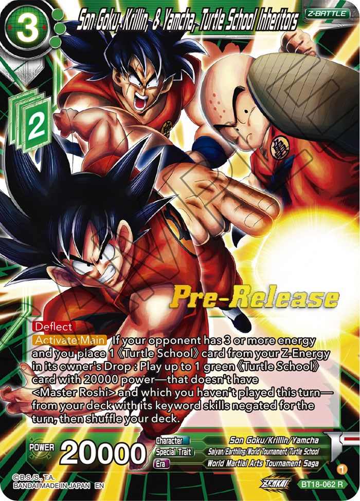 Son Goku, Krillin, & Yamcha, Turtle School Inheritors (BT18-062) [Dawn of the Z-Legends Prerelease Promos] | Event Horizon Hobbies CA