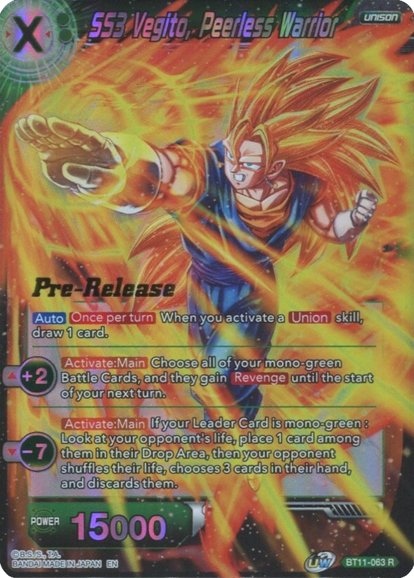 SS3 Vegito, Peerless Warrior (BT11-063) [Vermilion Bloodline Prerelease Promos] | Event Horizon Hobbies CA