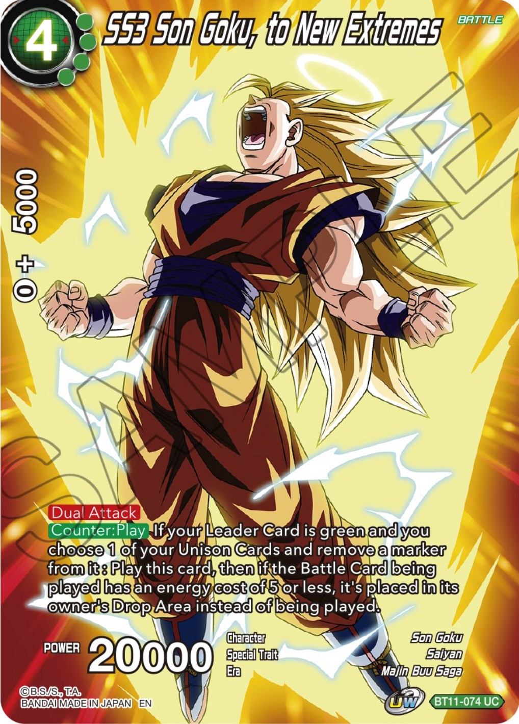 SS3 Son Goku, to New Extremes (BT11-074) [Theme Selection: History of Son Goku] | Event Horizon Hobbies CA