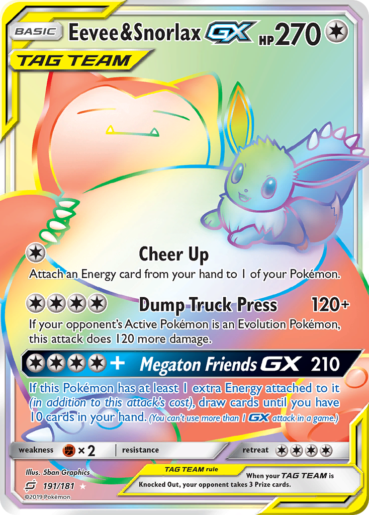 Eevee & Snorlax GX (191/181) [Sun & Moon: Team Up] | Event Horizon Hobbies CA