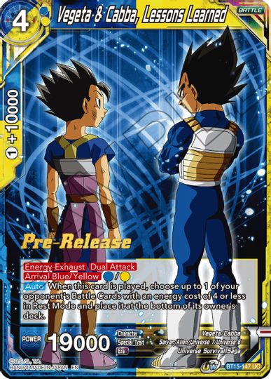 Vegeta & Cabba, Lessons Learned (BT15-147) [Saiyan Showdown Prerelease Promos] | Event Horizon Hobbies CA