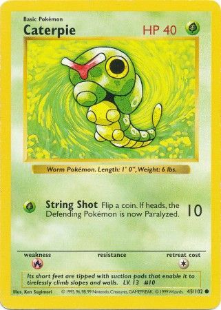 Caterpie (45/102) [Base Set Shadowless Unlimited] | Event Horizon Hobbies CA