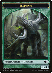 Elephant // Elf Warrior Double-sided Token [Commander 2014 Tokens] | Event Horizon Hobbies CA