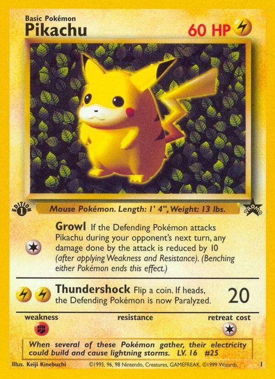 Pikachu (1) (1st Edition Misprint Promo) [Wizards of the Coast: Black Star Promos] | Event Horizon Hobbies CA