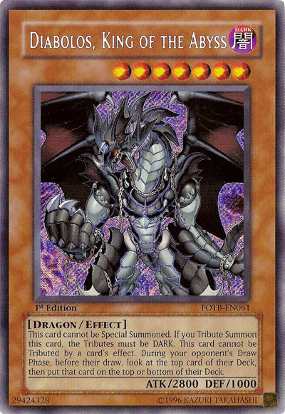 Diabolos, King of the Abyss [FOTB-EN061] Secret Rare | Event Horizon Hobbies CA