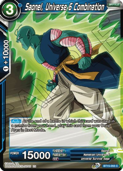 Saonel, Universe 6 Combination (BT15-055) [Saiyan Showdown] | Event Horizon Hobbies CA