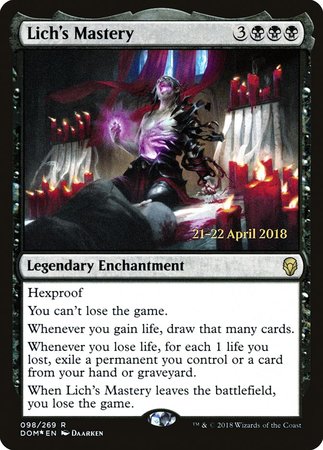 Lich's Mastery [Dominaria Promos]