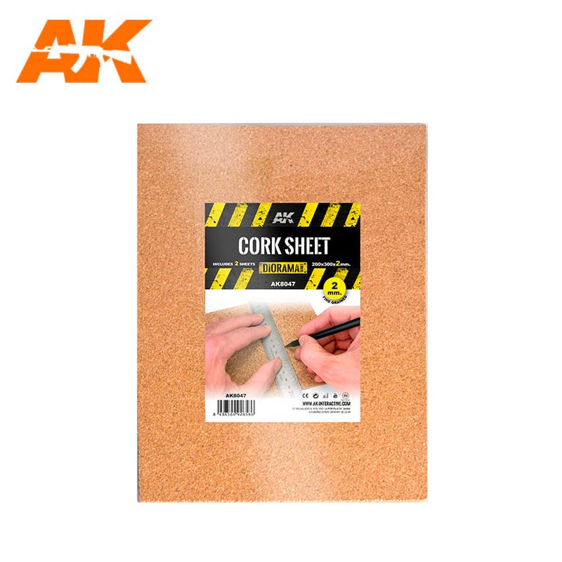 AK Interactive Cork Sheet 2mm Fine