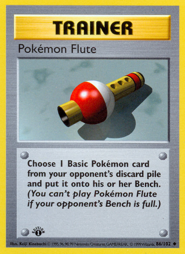 Pokemon Flute (86/102) (Shadowless) [Base Set 1st Edition] | Event Horizon Hobbies CA