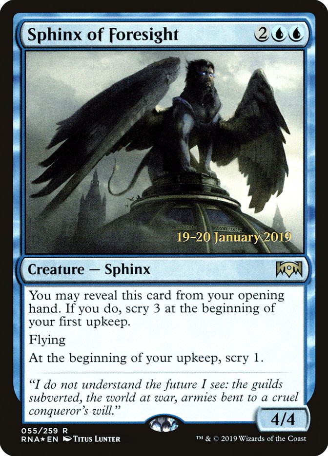 Sphinx of Foresight [Ravnica Allegiance Prerelease Promos] | Event Horizon Hobbies CA