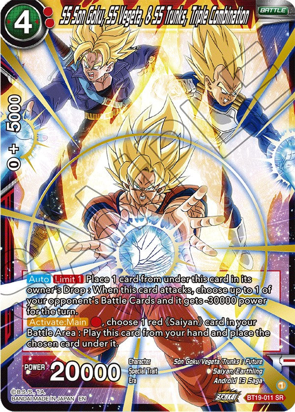 SS Son Goku, SS Vegeta, & SS Trunks, Triple Combination (BT19-011) [Fighter's Ambition] | Event Horizon Hobbies CA