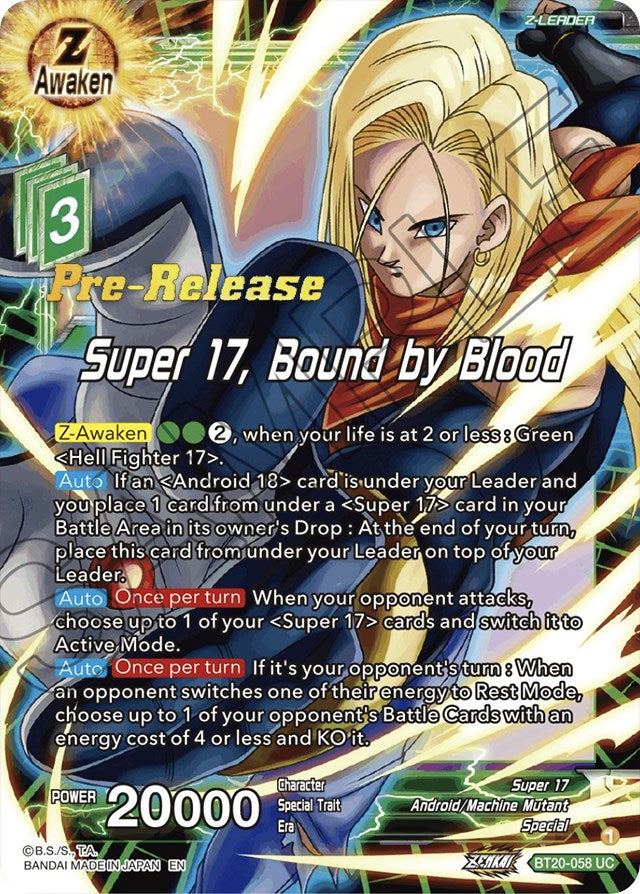 Super 17, Bound by Blood (BT20-058) [Power Absorbed Prerelease Promos] | Event Horizon Hobbies CA