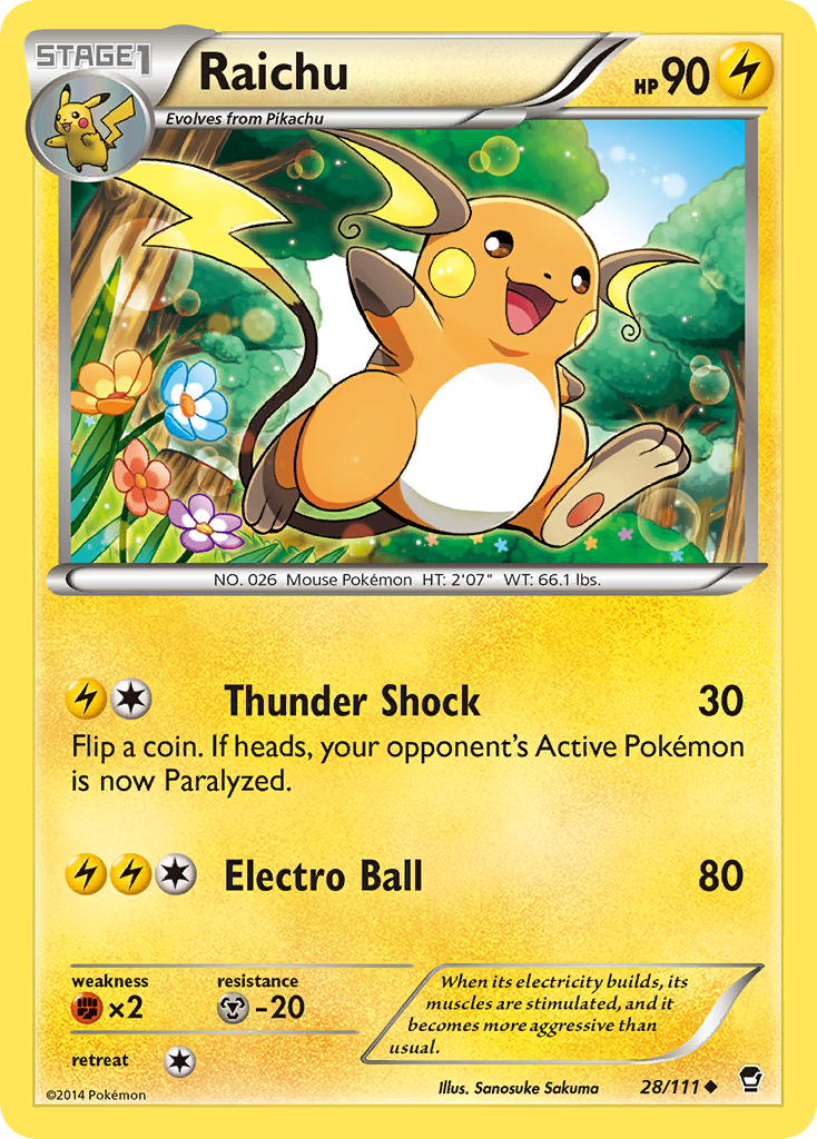 Raichu (28/111) [XY: Furious Fists] | Event Horizon Hobbies CA