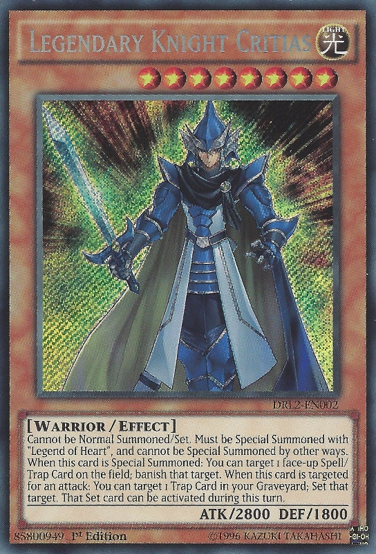 Legendary Knight Critias [DRL2-EN002] Secret Rare | Event Horizon Hobbies CA