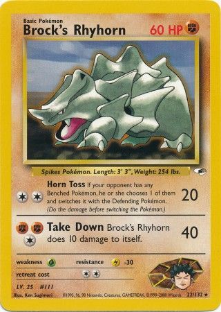 Brock's Rhyhorn (22/132) [Gym Heroes Unlimited] | Event Horizon Hobbies CA