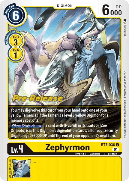 Zephyrmon [BT7-036] [Next Adventure Pre-Release Cards] | Event Horizon Hobbies CA