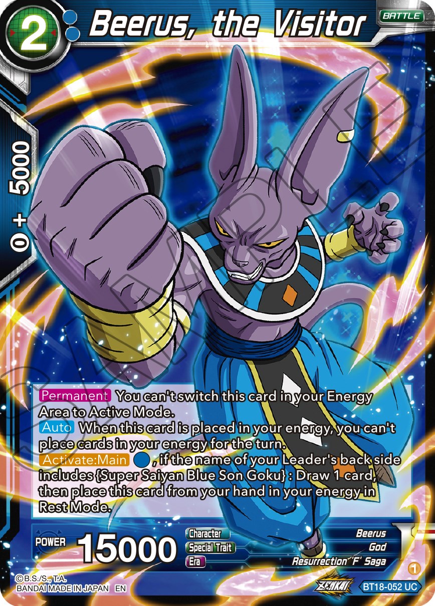 Beerus, the Visitor (BT18-052) [Dawn of the Z-Legends] | Event Horizon Hobbies CA