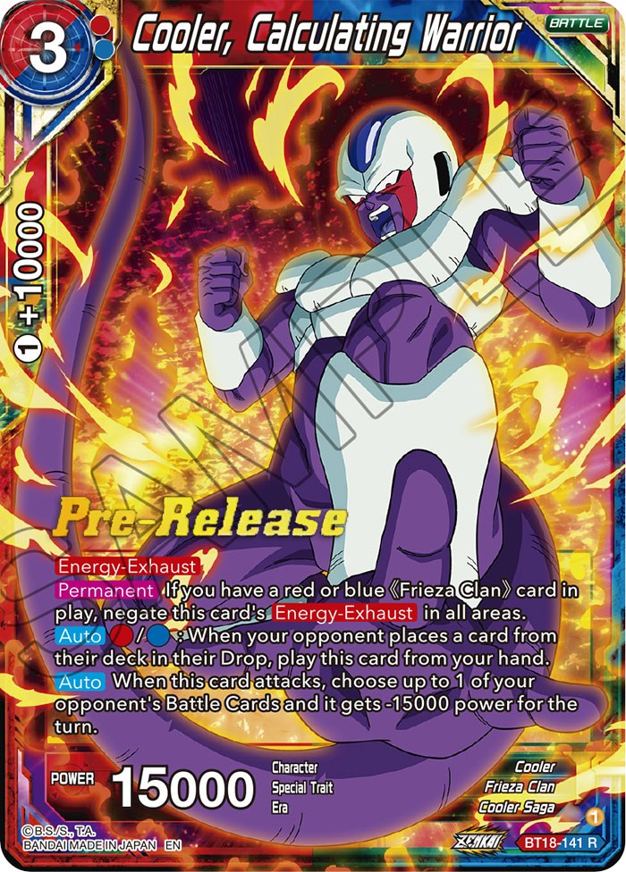 Cooler, Calculated Warrior (BT18-141) [Dawn of the Z-Legends Prerelease Promos] | Event Horizon Hobbies CA