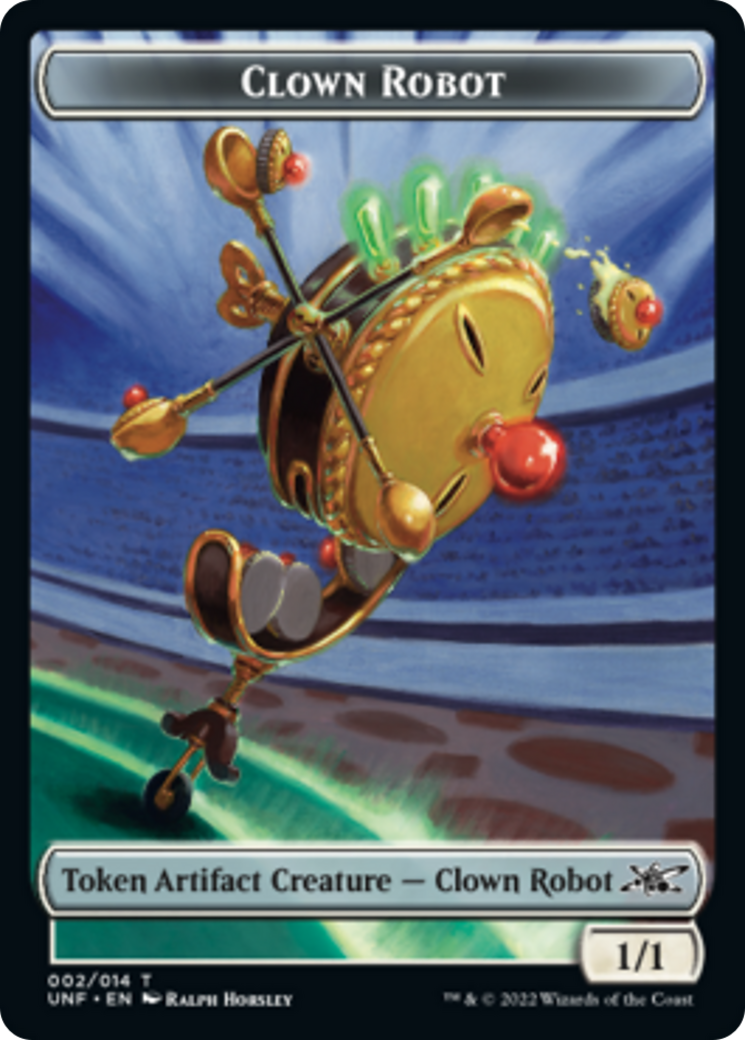 Clown Robot (002) // Food (011) Double-sided Token [Unfinity Tokens] | Event Horizon Hobbies CA