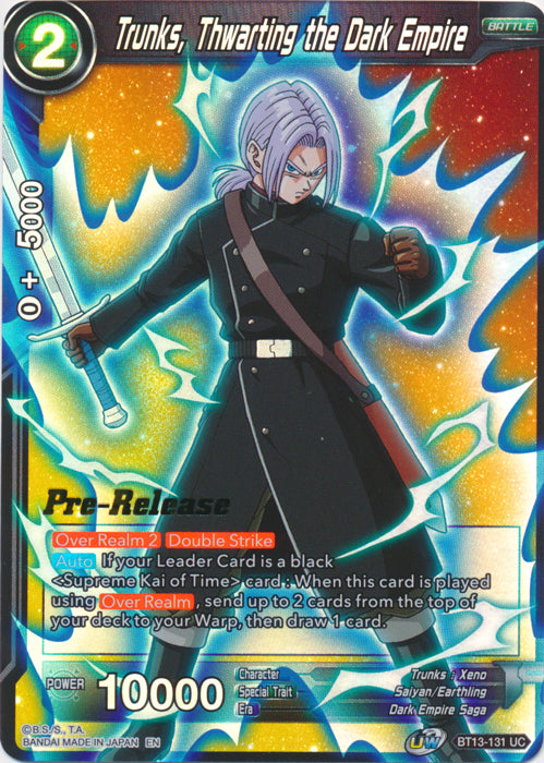 Trunks, Thwarting the Dark Empire (BT13-131) [Supreme Rivalry Prerelease Promos] | Event Horizon Hobbies CA