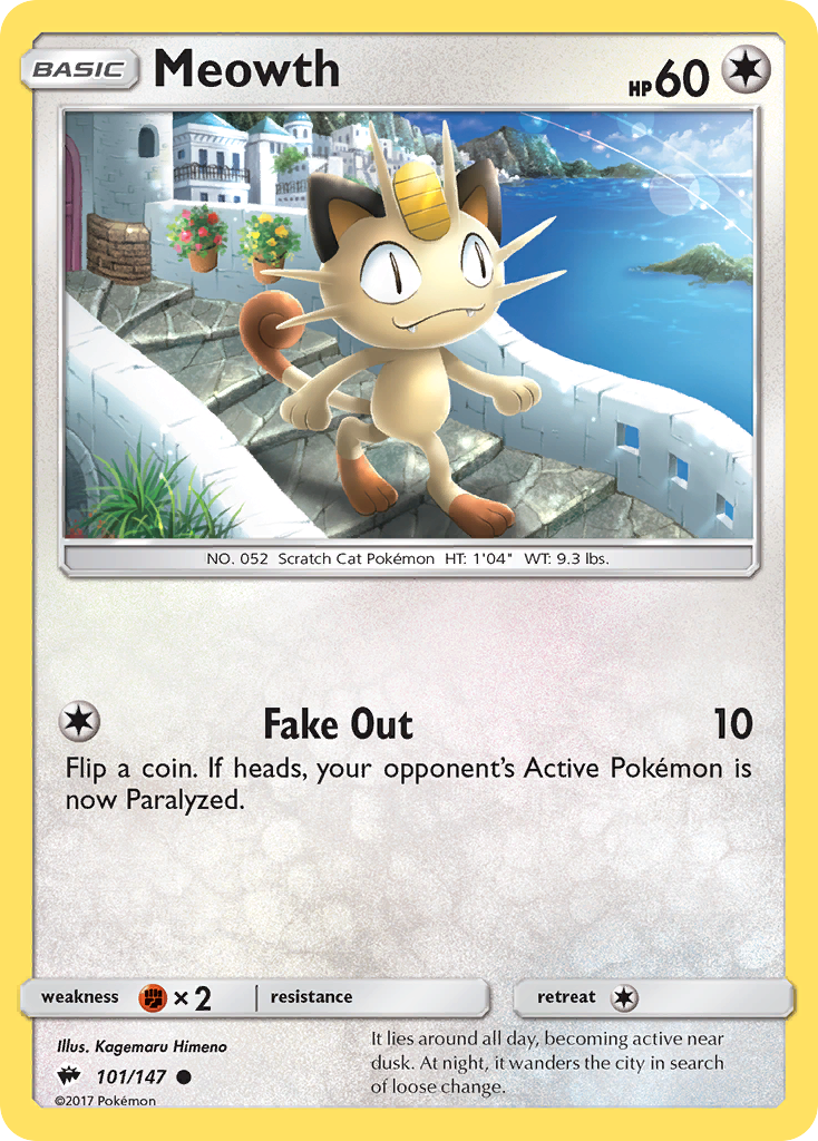 Meowth (101/147) [Sun & Moon: Burning Shadows] | Event Horizon Hobbies CA