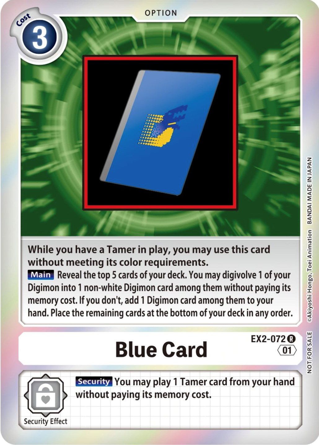 Blue Card [EX2-072] (Event Pack 4) [Digital Hazard Promos] | Event Horizon Hobbies CA