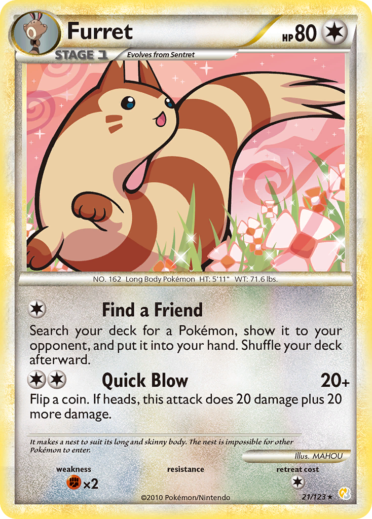 Furret (21/123) [HeartGold & SoulSilver: Base Set] | Event Horizon Hobbies CA