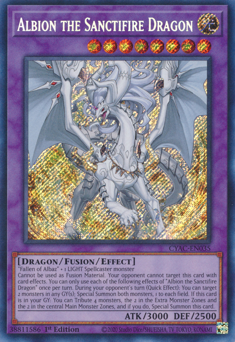 Albion the Sanctifire Dragon [CYAC-EN035] Secret Rare | Event Horizon Hobbies CA