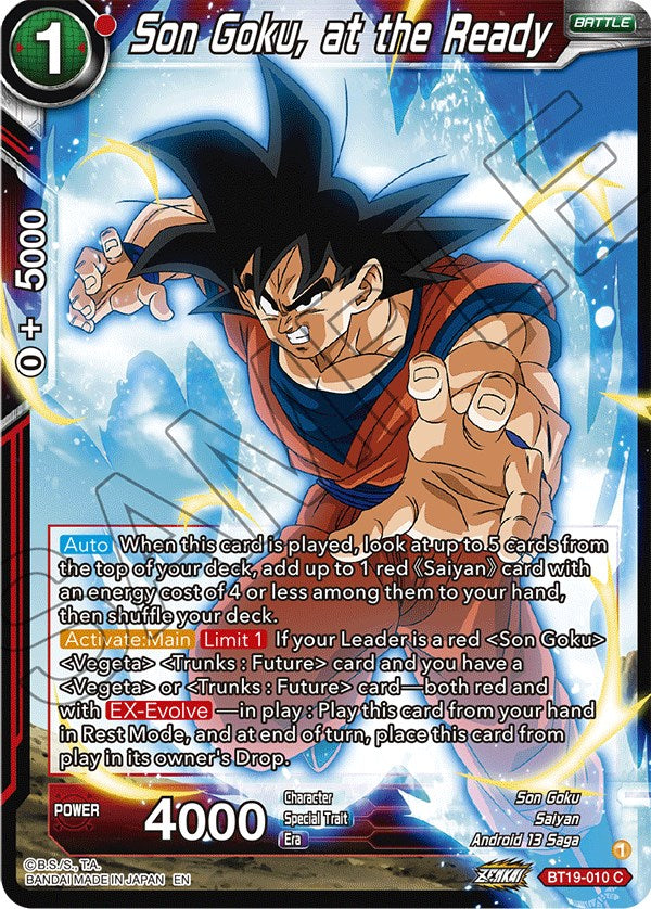 Son Goku, at the Ready (BT19-010) [Fighter's Ambition] | Event Horizon Hobbies CA