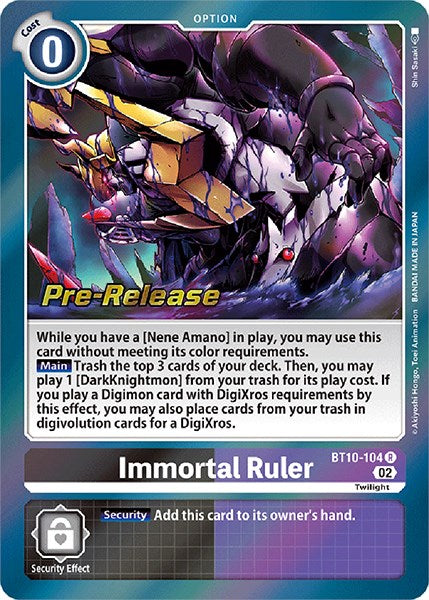 Immortal Ruler [BT10-104] [Xros Encounter Pre-Release Cards] | Event Horizon Hobbies CA