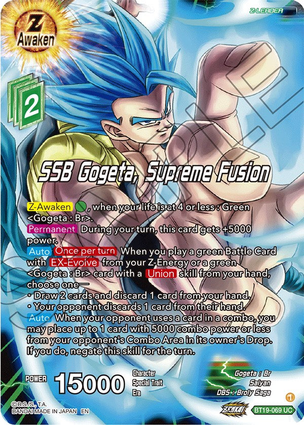 SSB Gogeta, Supreme Fusion (BT19-069) [Fighter's Ambition] | Event Horizon Hobbies CA