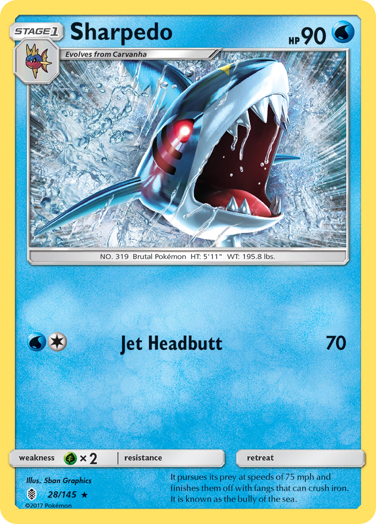 Sharpedo (28/145) [Sun & Moon: Guardians Rising] | Event Horizon Hobbies CA