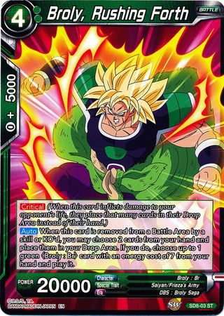 Broly, Rushing Forth (Starter Deck - Rising Broly) (SD8-03) [Destroyer Kings] | Event Horizon Hobbies CA