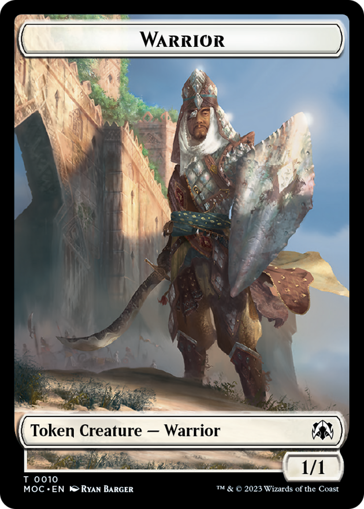 Warrior // Elspeth, Sun's Champion Emblem Double-Sided Token [March of the Machine Commander Tokens] | Event Horizon Hobbies CA